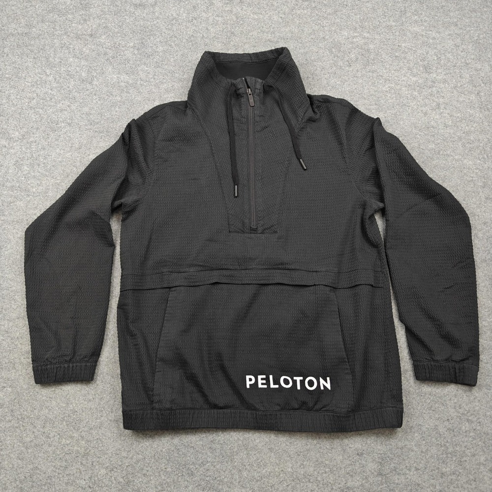 Lululemon X Peloton Jacket Womens 8 Black 1/2 Zip Textured Windbreaker Pullover